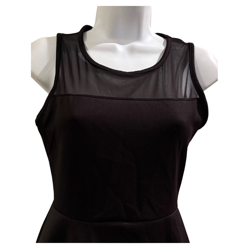 Rolla Coster Black Sleeveless Mesh Yoke Mini Dress - Picture 3 of 5